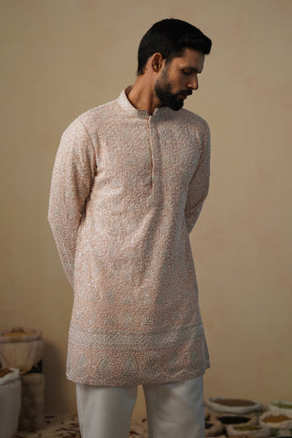GULZAAR CUTDANA PINK SHORT KURTA SET