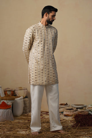 SHEESHA CUTDANA GOLD SHORT KURTA SET