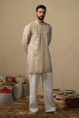 SHEESHA CUTDANA GOLD SHORT KURTA SET
