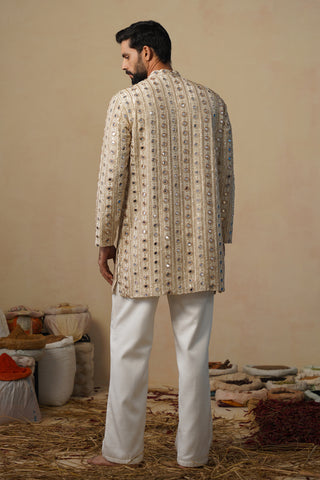 SHEESHA CUTDANA GOLD SHORT KURTA SET