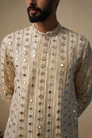 SHEESHA CUTDANA GOLD SHORT KURTA SET