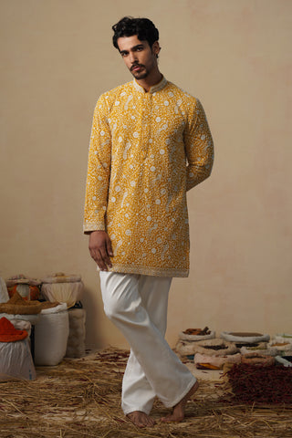 SAMAR CUTDANA HALDI SHORT KURTA SET