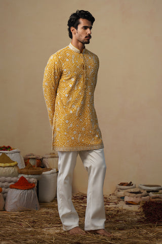 SAMAR CUTDANA HALDI SHORT KURTA SET