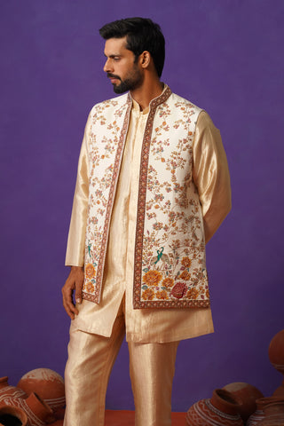 KAIRAV IVORY SHORT KURTA JACKET SET