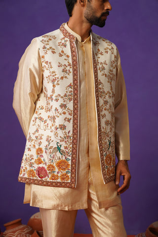 KAIRAV IVORY SHORT KURTA JACKET SET