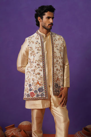 OJAS IVORY SHORT KURTA JACKET SET