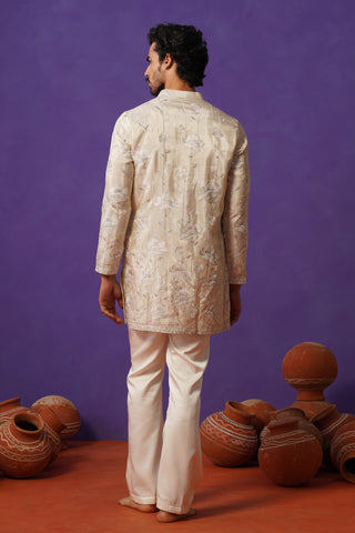 VAYUN CREAM SHORT KURTA SET