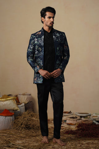 PRABAL NAVY BLUE JODHPURI SET