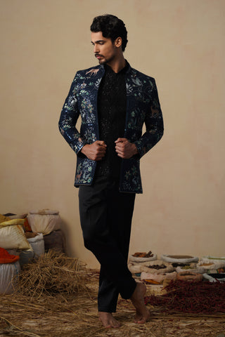 PRABAL NAVY BLUE JODHPURI SET
