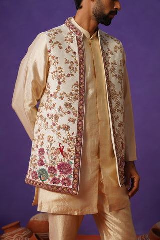 MEHER IVORY SHORT KURTA JACKET SET