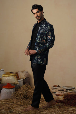 PRABAL NAVY BLUE JODHPURI SET