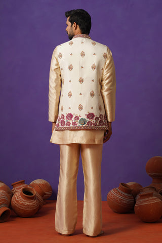 MEHER IVORY SHORT KURTA JACKET SET