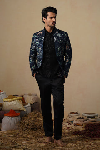 PRABAL NAVY BLUE JODHPURI SET