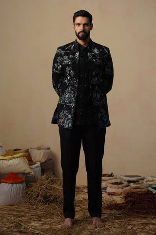 PRABAL BLACK JODHPURI SET