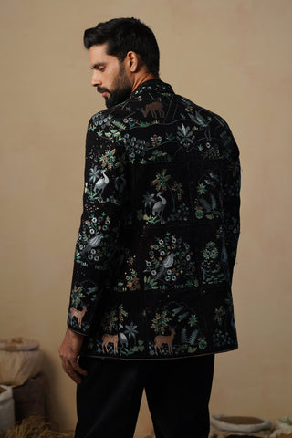 PRABAL BLACK JODHPURI SET