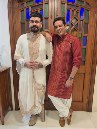 ARYA BABBAR IN Chaar Kadam Cream Kurta Set