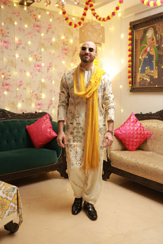 Devansh Kamboj in Vansh Multi Kurta set with patiyala and dupatta