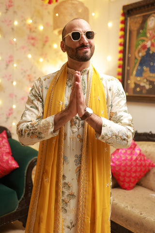 Devansh Kamboj in Vansh Multi Kurta set with patiyala and dupatta