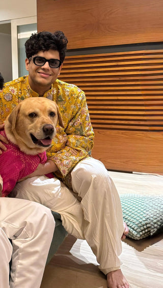 TANMAY BHATT IN PHOOLPANKH HALDI KURTA SET