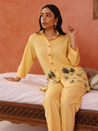 Yellow Agnès Button Down Co-Ord Set