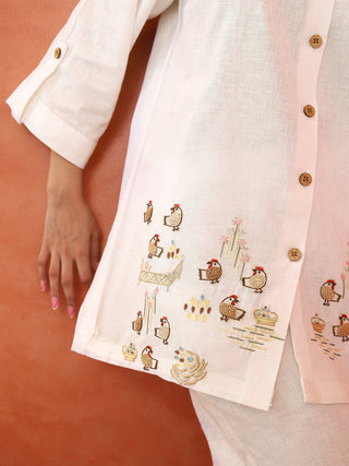 White Gallina Button Down Co-Ord Set