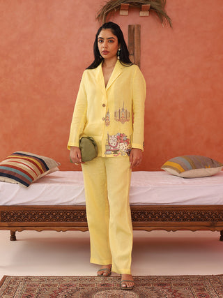 Yellow Pantera Blazer Co-Ord Set