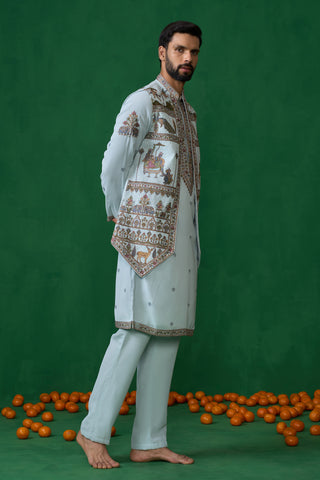 RAMAYAN SKYBLUE KURTA JACKET SET