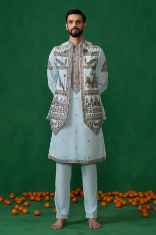 RAMAYAN SKYBLUE KURTA JACKET SET