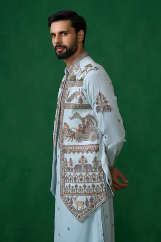 RAMAYAN SKYBLUE KURTA JACKET SET