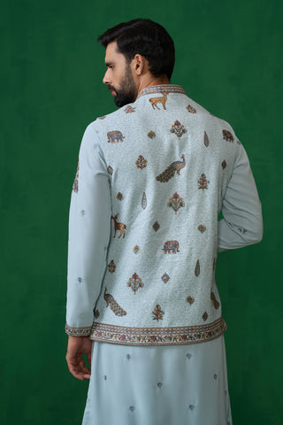 RAMAYAN SKYBLUE KURTA JACKET SET