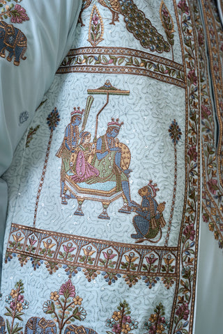 RAMAYAN SKYBLUE KURTA JACKET SET