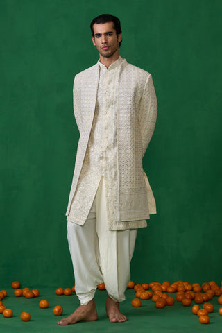 PAISELY IVORY SHERWANI SET