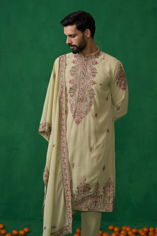 MOTIF GREEN KURTA SET