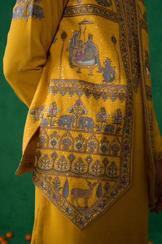 RAMAYAN HALDI KURTA JACKET SET