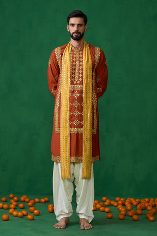 DARPAN ORANGE KURTA SET