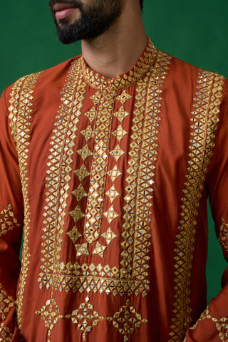 DARPAN ORANGE KURTA SET