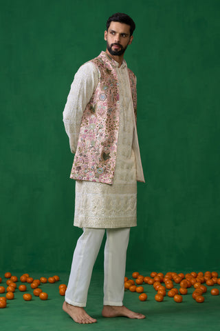 PHOOLPANKH PINK KURTA JACKET SET