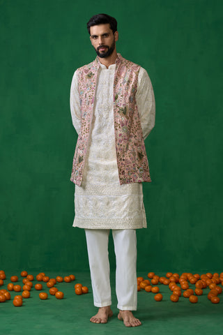 PHOOLPANKH PINK KURTA JACKET SET