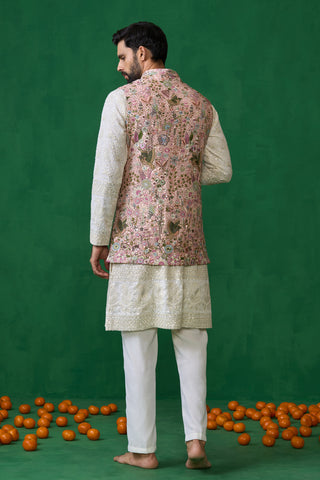 PHOOLPANKH PINK KURTA JACKET SET