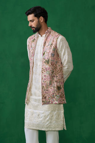 PHOOLPANKH PINK KURTA JACKET SET