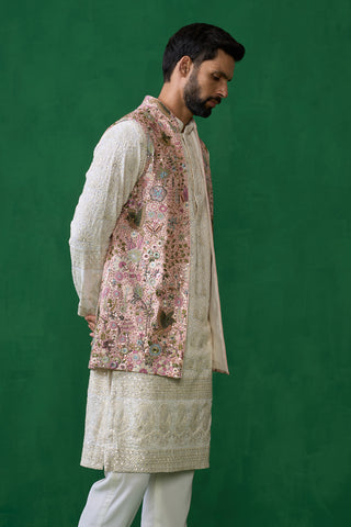 PHOOLPANKH PINK KURTA JACKET SET