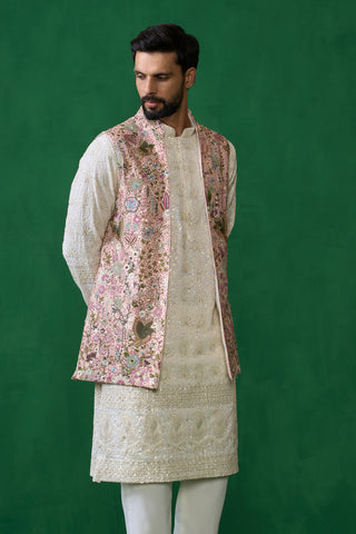 PHOOLPANKH PINK KURTA JACKET SET