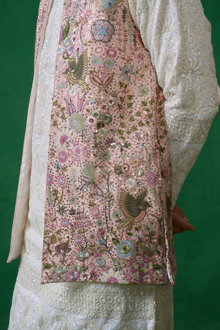 PHOOLPANKH PINK KURTA JACKET SET
