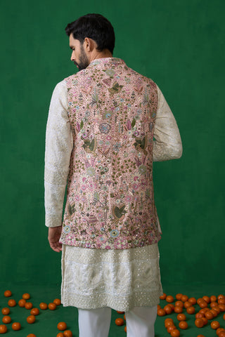 PHOOLPANKH PINK KURTA JACKET SET