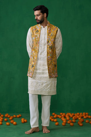 PHOOLPANKH HALDI KURTA JACKET SET
