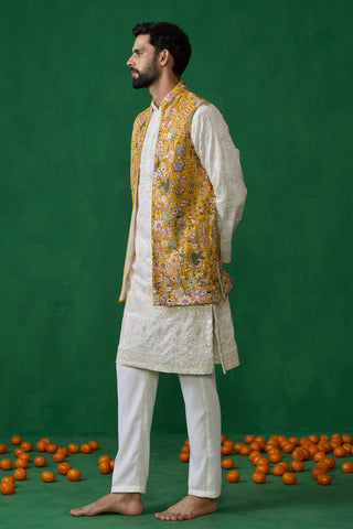 PHOOLPANKH HALDI KURTA JACKET SET