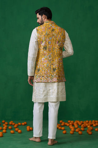 PHOOLPANKH HALDI KURTA JACKET SET