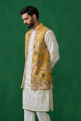 PHOOLPANKH HALDI KURTA JACKET SET