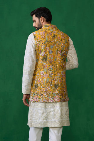 PHOOLPANKH HALDI KURTA JACKET SET