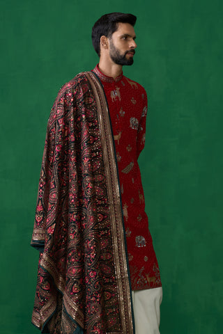 PICHWAI RED DHOTI KURTA SET